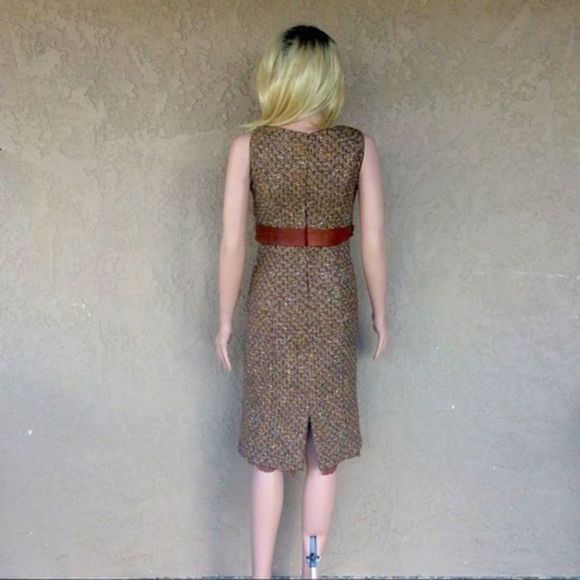 NWT Dolce & Gabbana Sz 6/8 Brown Tweed Leather Midi Designer Dress PLEASE HELP - Picture 9 of 16